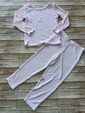 Milk & Coco Light Pink Bamboo Waffle Pajamas 4T